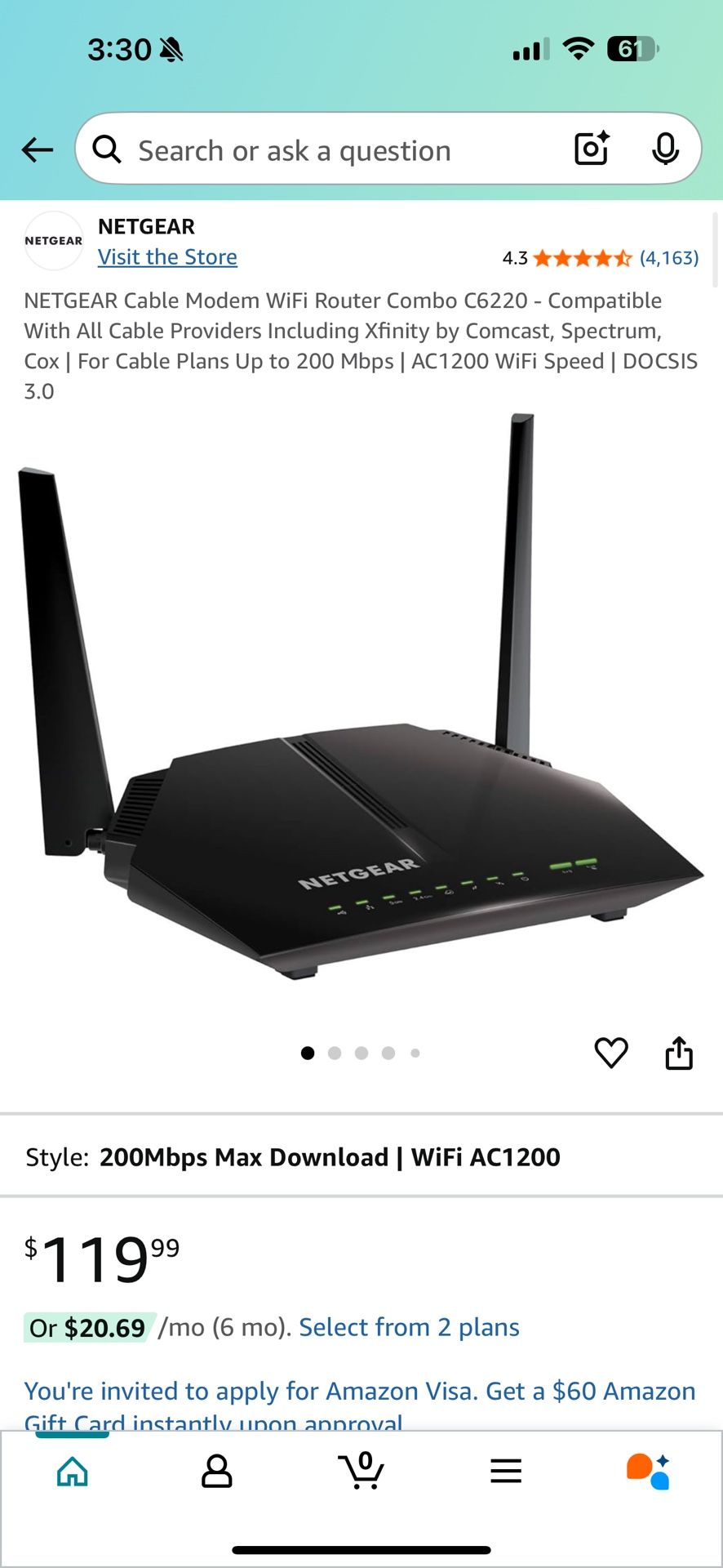 Netgear C6220 Modem Router