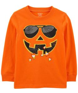 NWT! Carter's Toddler Halloween Jack-O-Lantern Graphic Tee, Size 3T