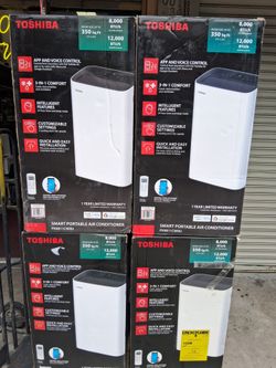 Best deals  . 12000btu portable ac by Toshiba smart WiFi.  Complete Set new with warranty.