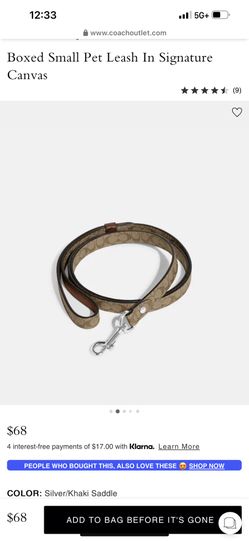 Authentic Coach Leash In Coach Print