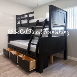 Twin Bunk Bed And Mattress With Drawers 