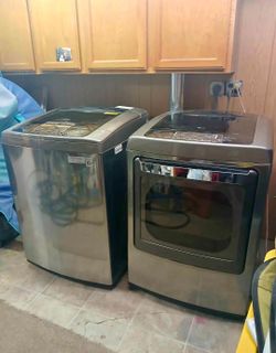 LG Top-Load Washer & Front-Load Electric Dryer Set – Graphite Steel