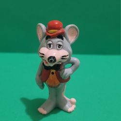 Vintage 1985 Chuck E. Cheese Mouse Showbiz Pizza Time PVC Mini Figure 1980's Toy.
