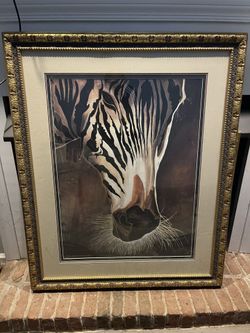 “Vernon Lawhorn Limited Edition Zebra Print (1995) – ‘Africa Moves in Black and White’ - Featured on TV Set”