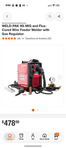 New in Box Lincoln Electric WELD-PAK 90i MIG & Flux-Cored Wire Feed Welder with Gas Regulator. SOLD AS IS