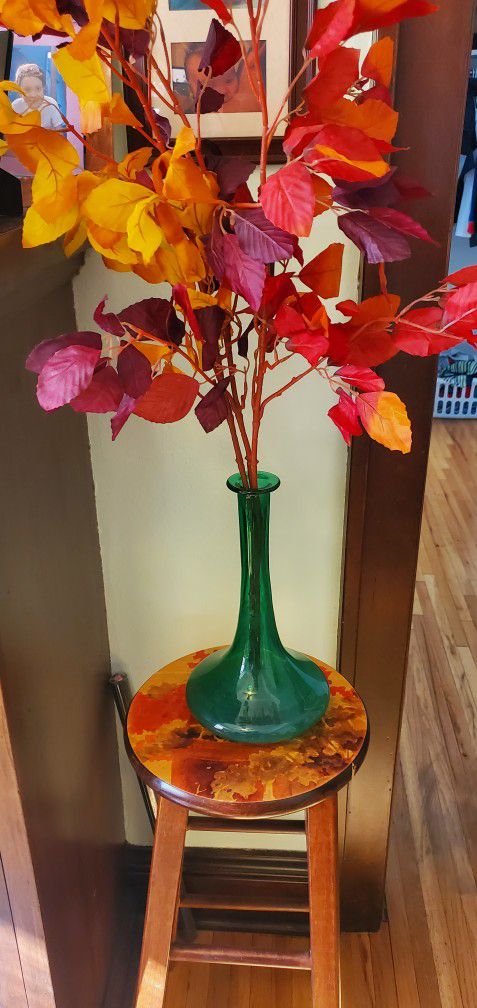 Antique Vase & Decorative Foliage 