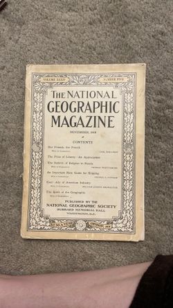 National Geographic Magazine, November 1918 – Free/For Sale