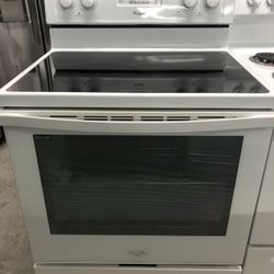 5 Burner White Glass Top Stove 