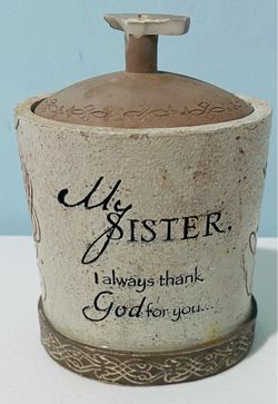 Beautiful Roman Theme Sister Inspirational Candle Holder - Great gift for a Sister in Your Life!