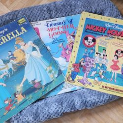Vtg. Disney Stereophonic Vinyl Record Books