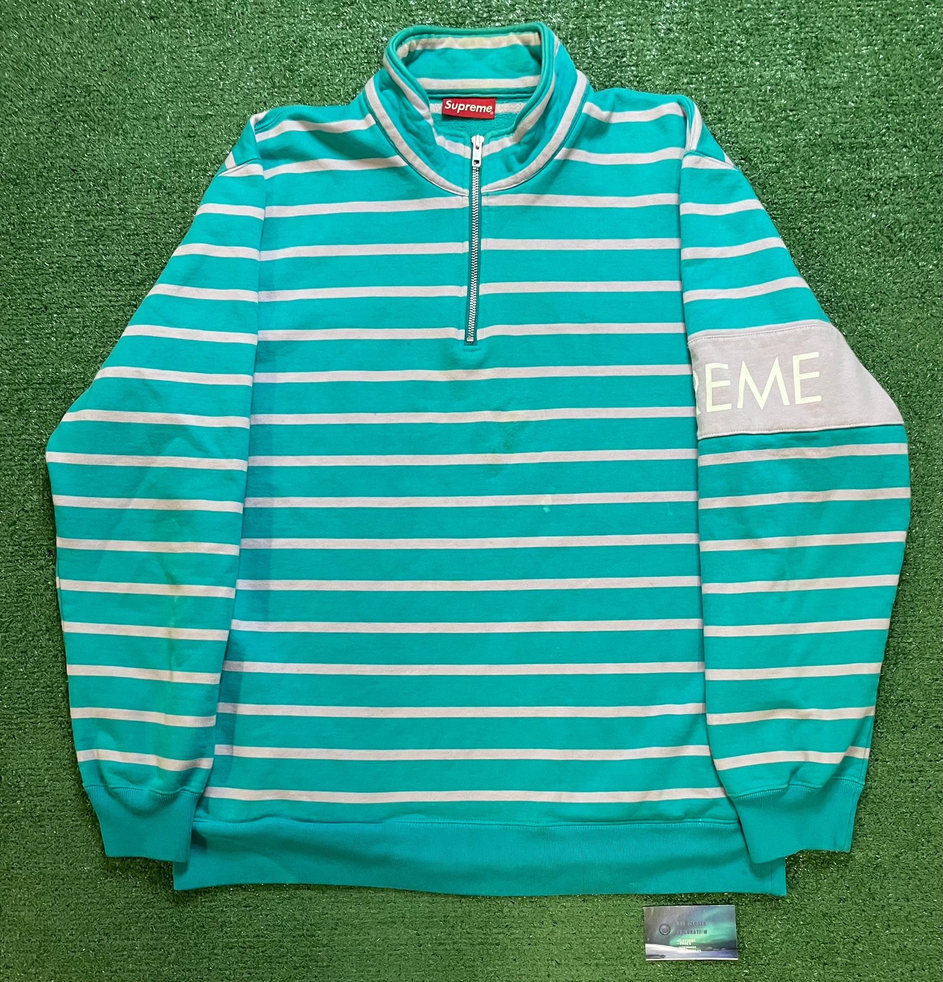 Supreme stripped half zip
