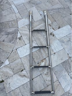 Stainless steel folding 4 step boat ladder