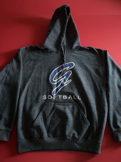 Gildan Heavy Blend Softball Hoodie, Teen Size Medium, Gray