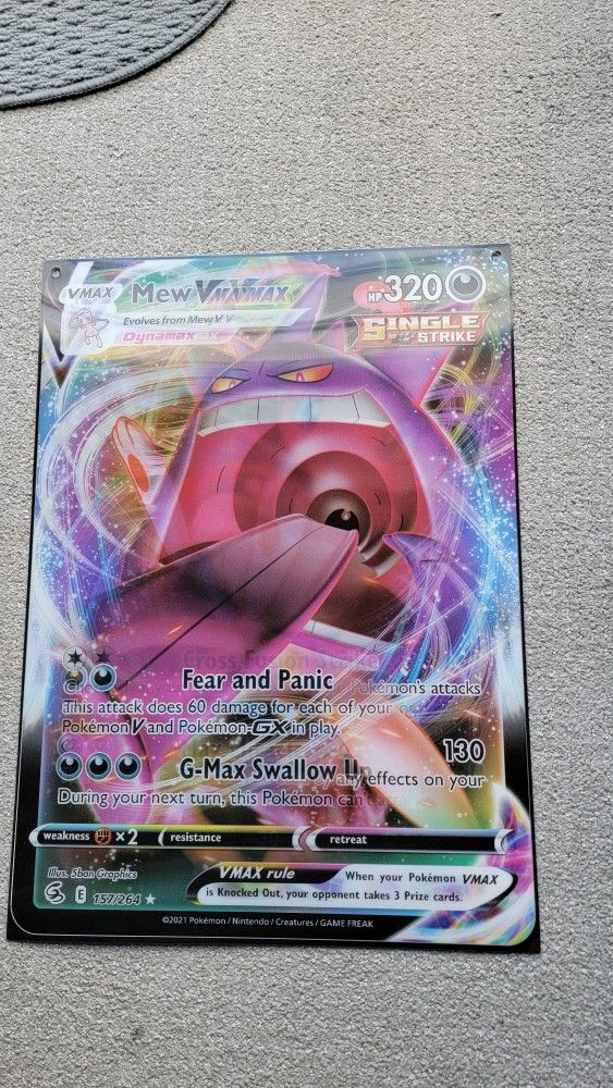 Pokemon Fusion Strike 3D Lenticular Poster 17 x 24 - Mew Giga Gengar Vmax
