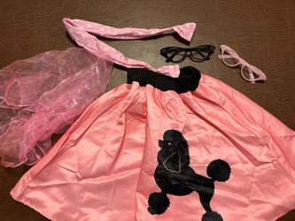 6 Pcs Girls 50s Costume Girl Poodle Polka Dot Skirt 1950s Grease Accessories Outfit