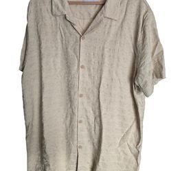 DAY & AGE Beige Textured Camp Collar Shirt – XL
