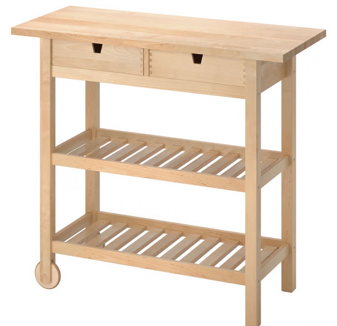 $40 Solid Wood IKEA Kitchen Cart Island with 2 Shelves