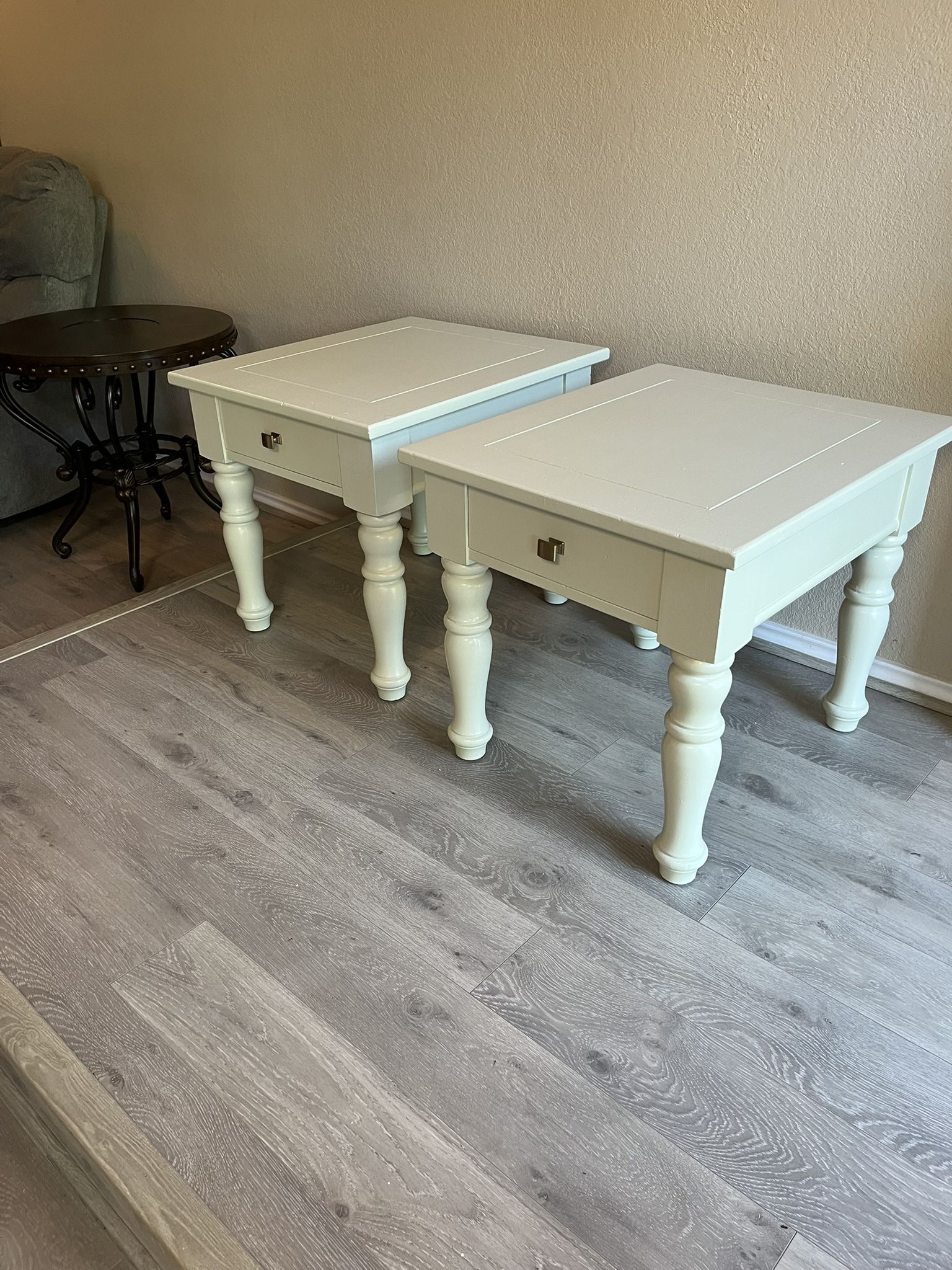 A Pair Of Light Green Broyhill End Tables