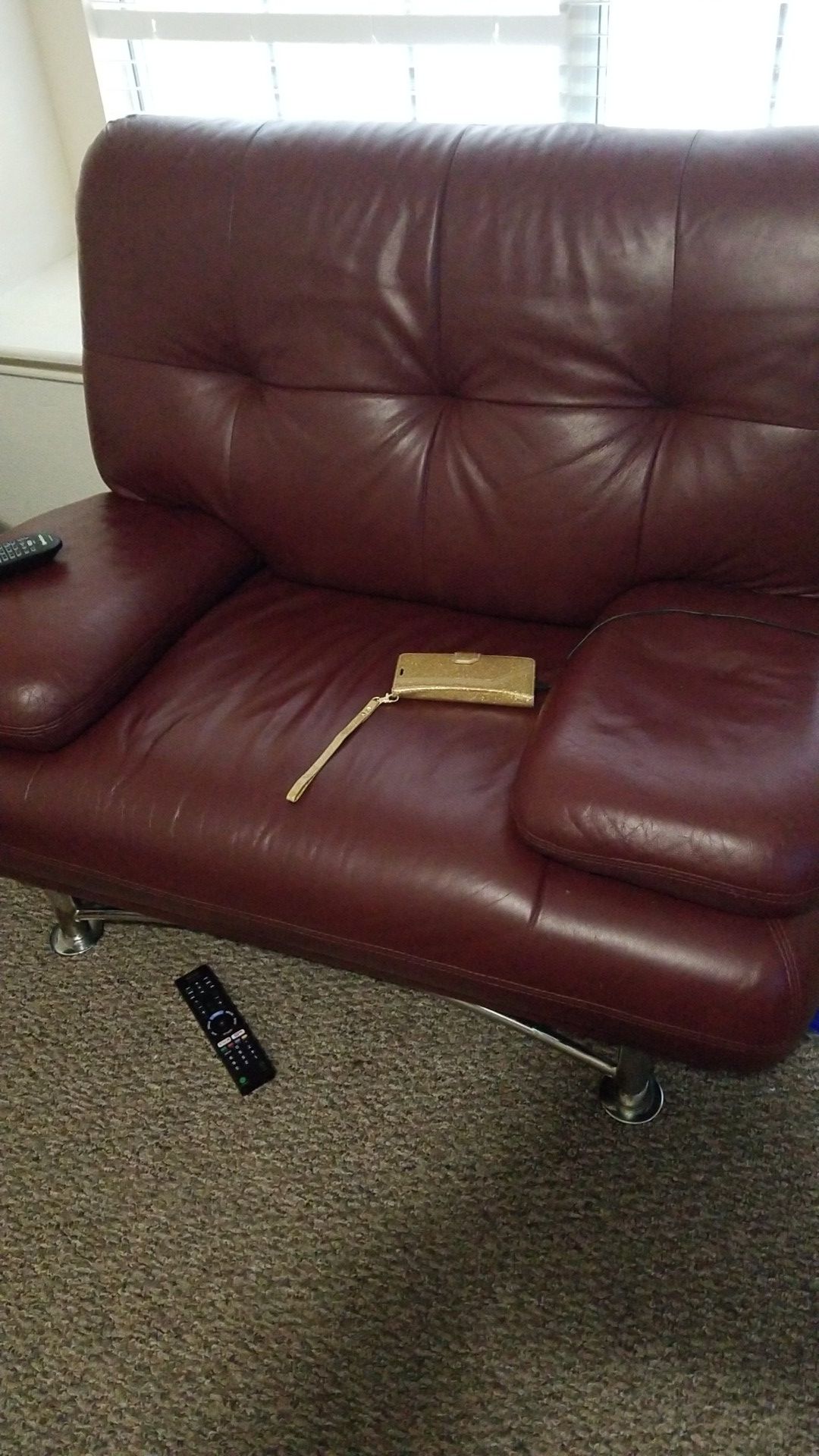 Leather sofa chair