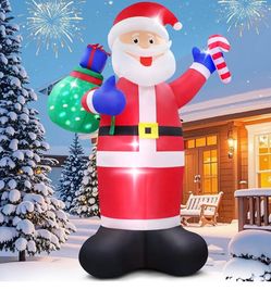 New 8 ft Santa with green goodie bag