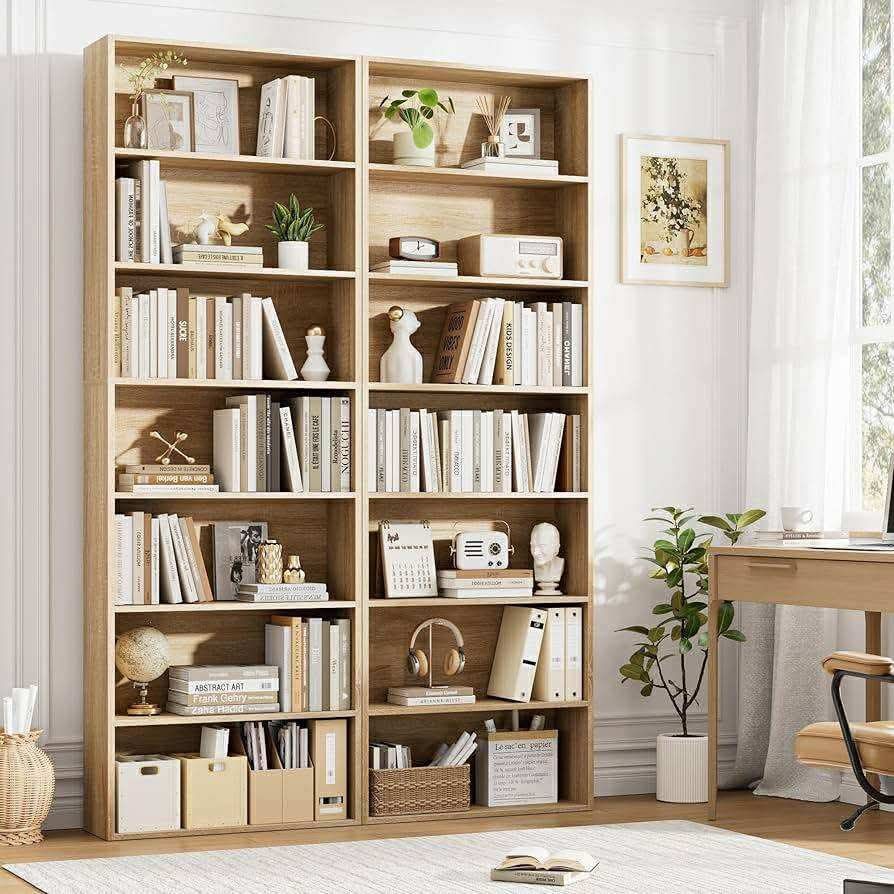 82" Tall Bookshelf, 7-Tier Open Shelves Bookcase, Freestanding Display Storage Shelves, Tall Bookcase Home Decor Furniture for Home Office, Living Roo