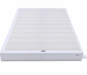 Amazon Basics Smart Box Spring Bed Base, 5-Inch Height Mattress Foundation, Tool-Free Easy Assembly, King, 79" x 75.5" x 5", White