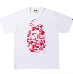 bape pink/white baby milo tee