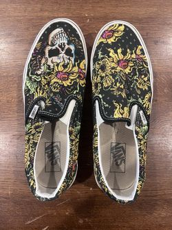 Vans Classic Slip-On Beauty Skull Black/Multicolor Size 9 Men/10.5 Women