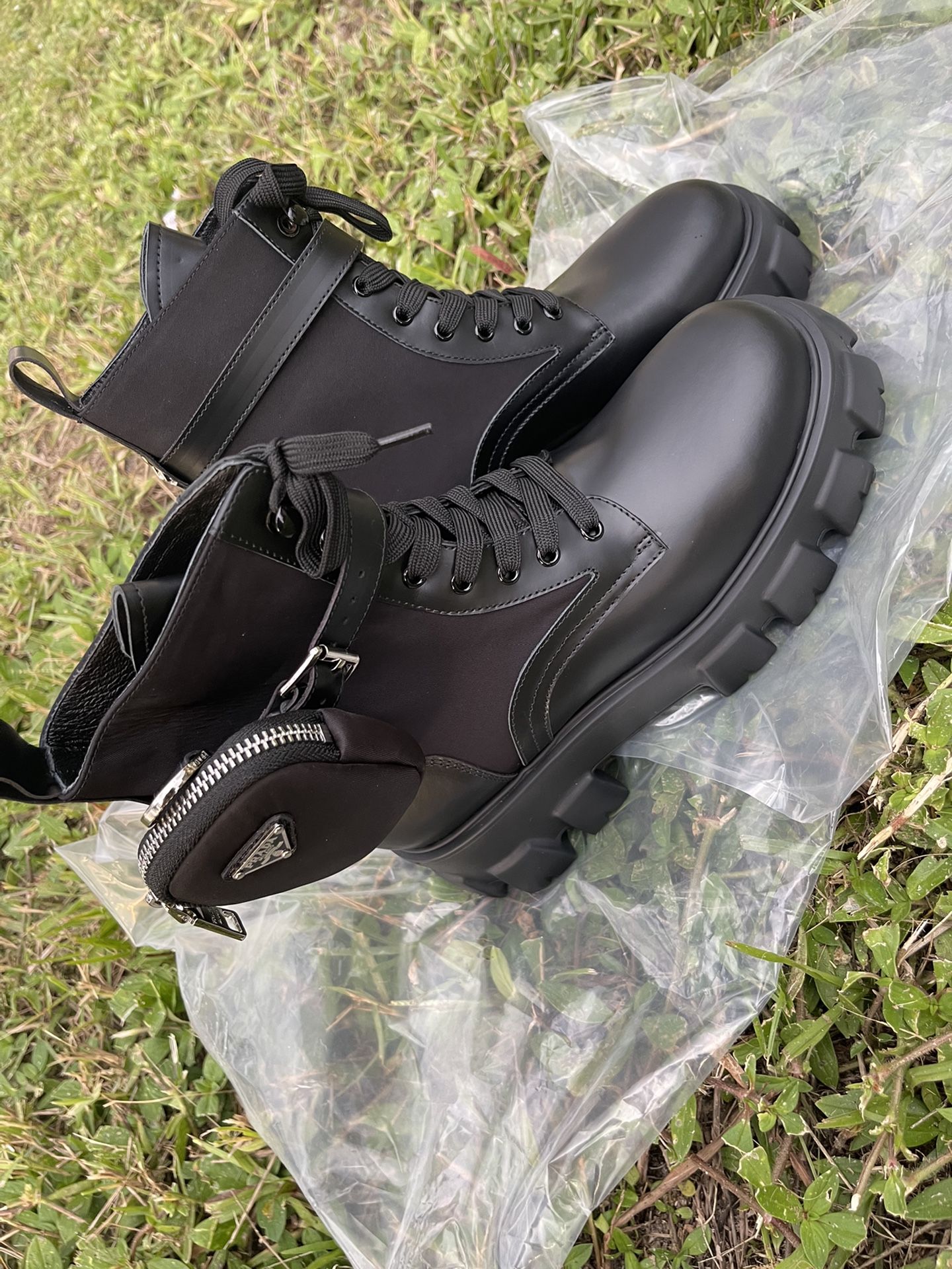 New Prada Monolith Boots With Pouch
