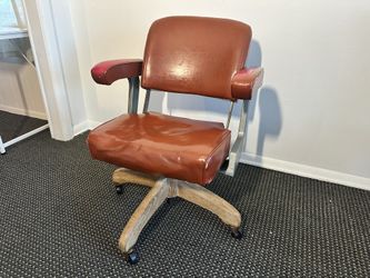 🚨 RARE FIND! Antique / Vintage Industrial Swivel Office Chair - Cast Iron & Wood - RESTORATION PROJECT
