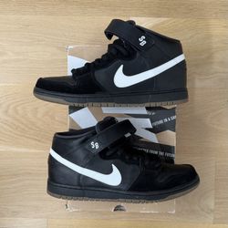 Used Nike Dunk Mid Pro SB Black Anthracite 314383-016 Size 11