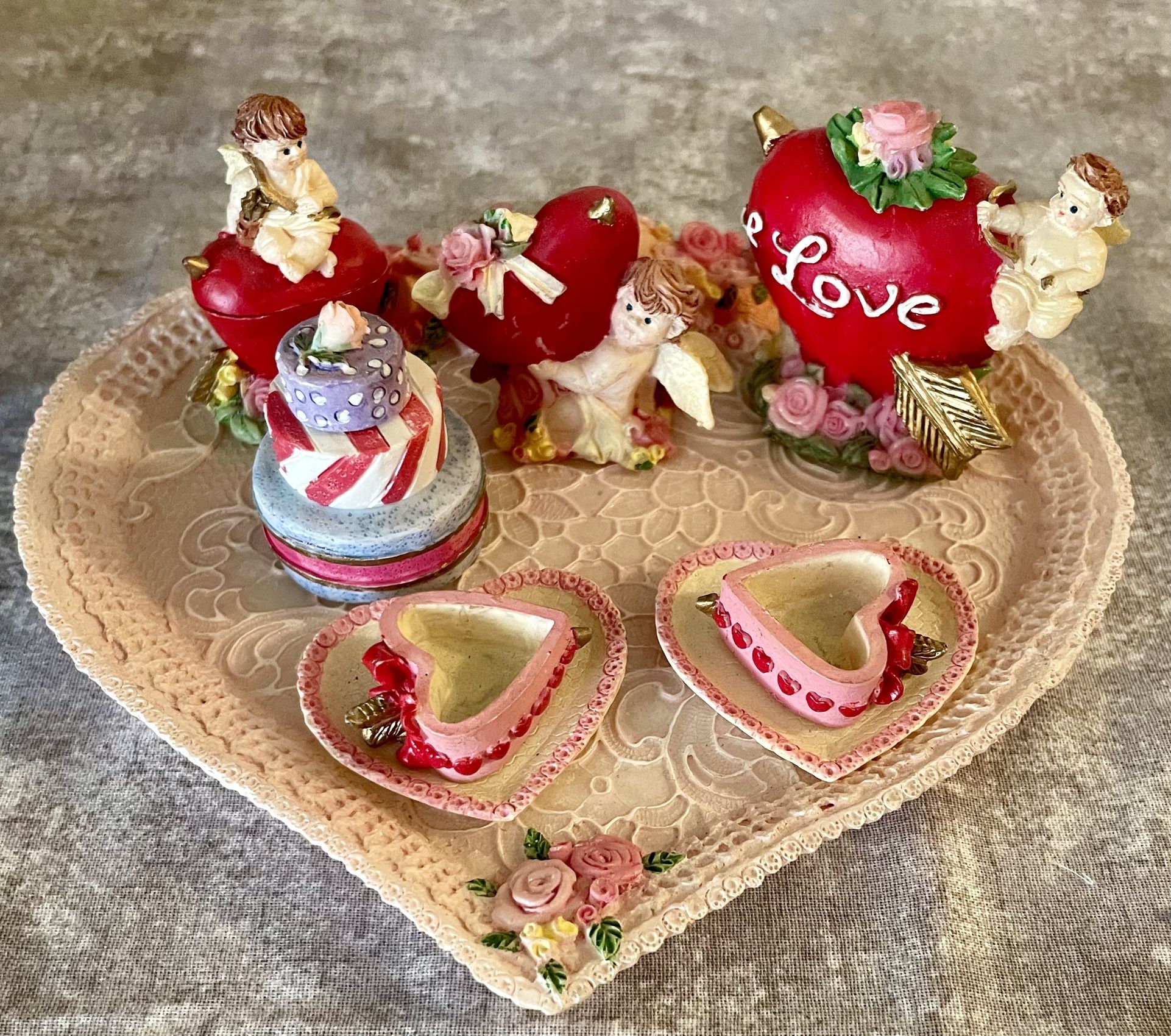 Miniature Valentines Tea Set