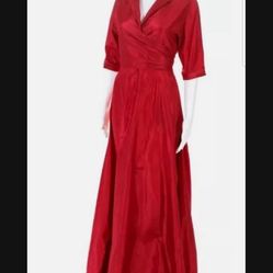 Lela Rose Red Gown/ Cocktail Dress A Line 3/4 Sleeve Beautiful 😍 New Size 4/6