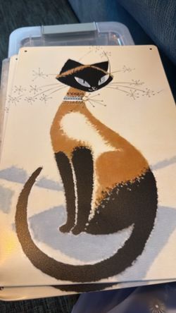 Metal cat wall art