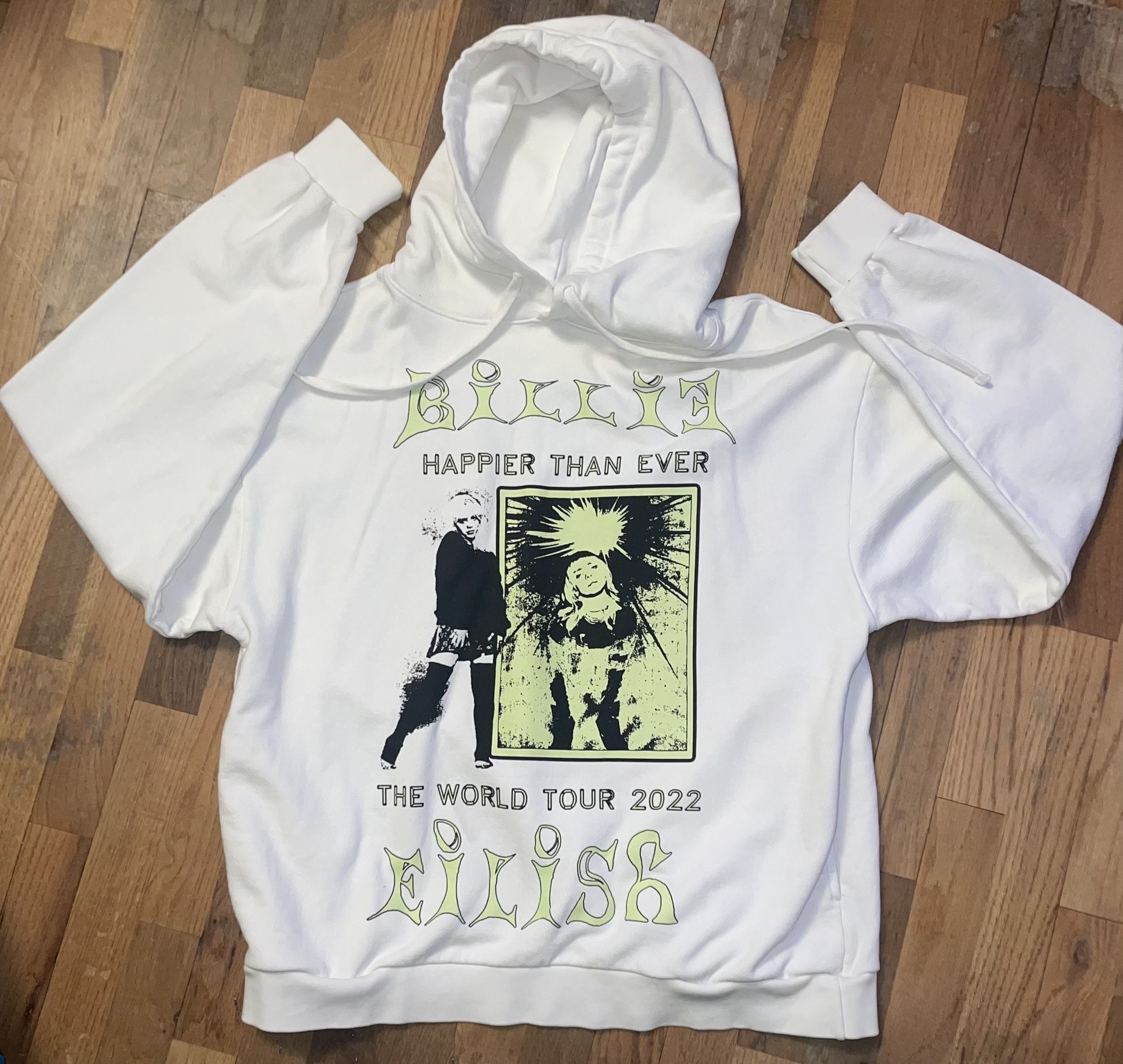 The Rare Billie Eilish Happier Than Ever 2022 World Tour Hoodie in size M