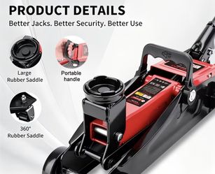New 2-Ton (4000-lb) Floor Jack With Rollers