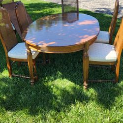 Drexel Heritage Cane Back Chairs And Table 