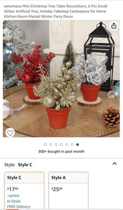 Mini Glitter Christmas Tree Table Decorations Set
