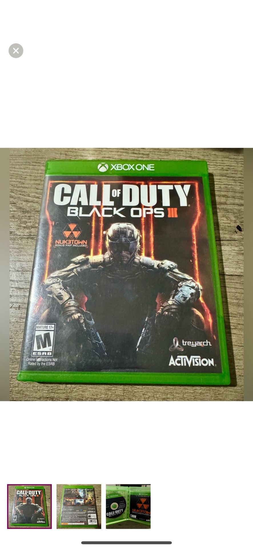 X Box One Call of Duty Black Ops III Game