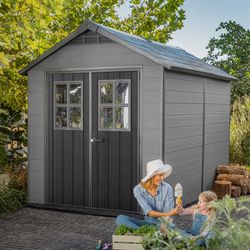 Keter Newton Large Premium Outdoor Storage Shed - 7.5 ft. x 11 ft.
ADO #:CST-10573
Brand New .Price is Firm.
