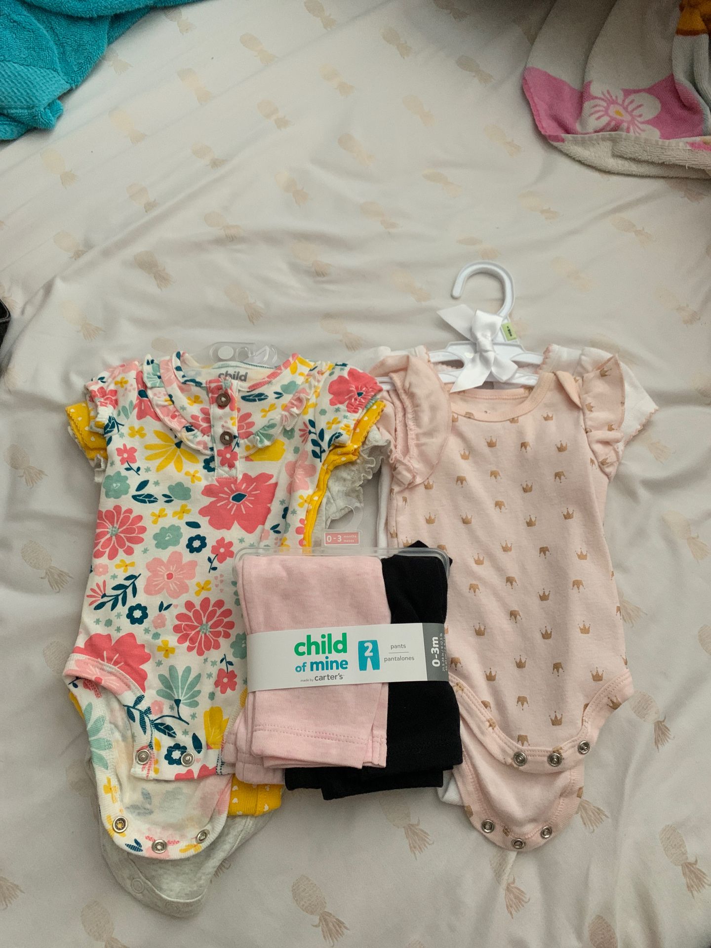 Baby girl onesies and pants