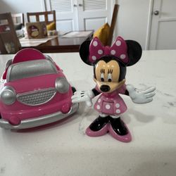 Disney Junior Minnie Mouse Clubhouse Minnie’s Figure and Pink Car Toy
