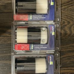 3 QUANTITY Leviton 30 Amp 125/250-Volt Locking Connector, Black and White 2713-CS