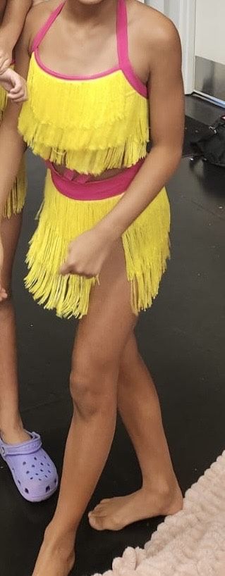 Jazz Dance Costume- Yellow And Pink