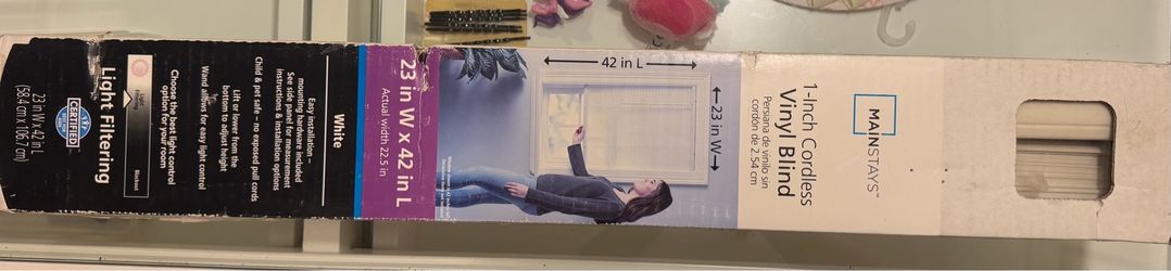 Mainstays 1-Inch Cordless Vinyl Blind