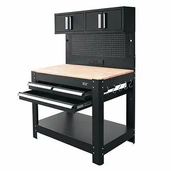 Torin 45" 3-Drawer Workbench with Hanging Cabinet