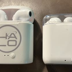 Two sets of earbuds, unused halo, and Century.