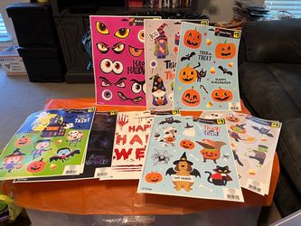 12 sheets of halloween window clings