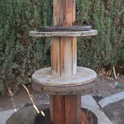 Set of 3 Rustic Wooden Spools - Perfect for DIY Garden Display