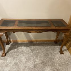 Wood/Glass Sofa Table